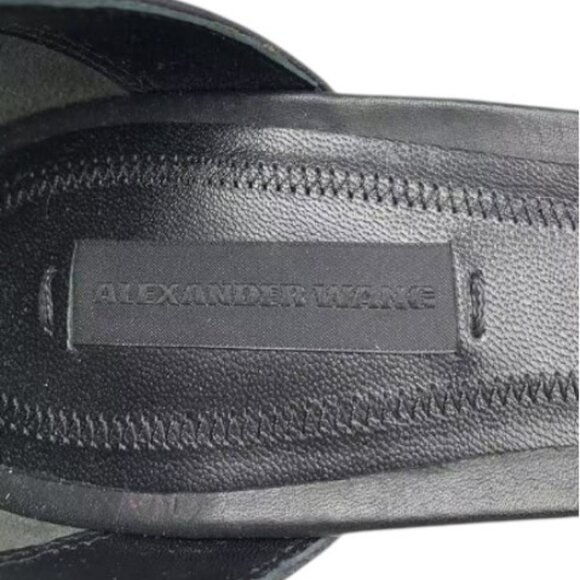 Alexander Wang Abby black leather block heel sandals size 6.5 - Picture 10 of 11